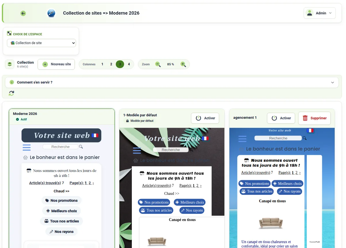 Comment dupliquer un site existant – capture d’écran