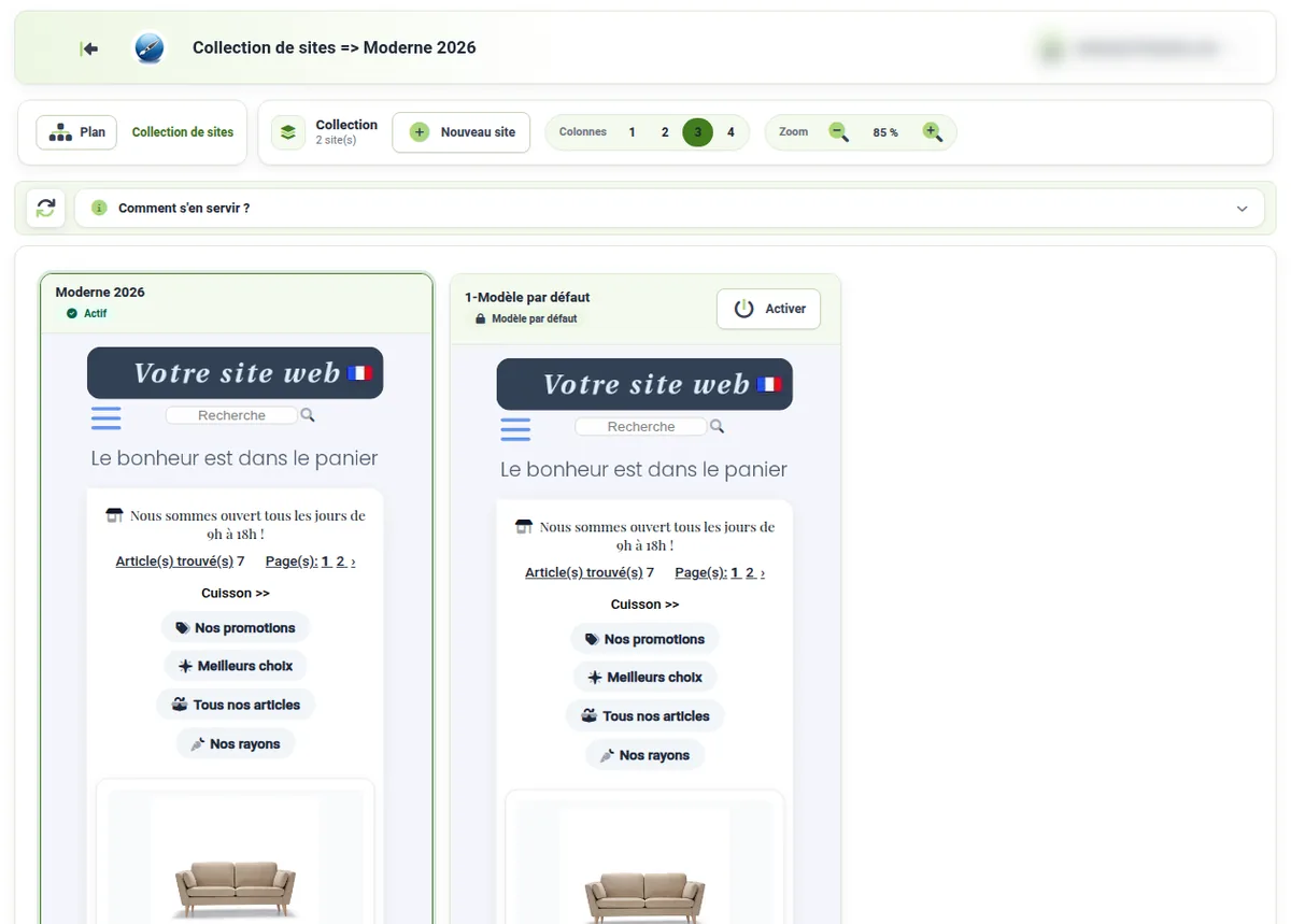 Qu’est-ce que la collection de sites – capture d’écran