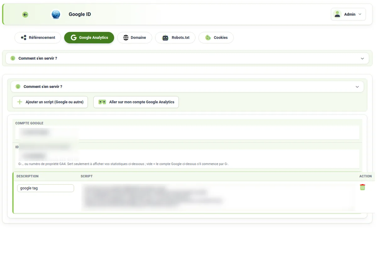 Quels outils d’analyse sont disponibles – capture d’écran 2